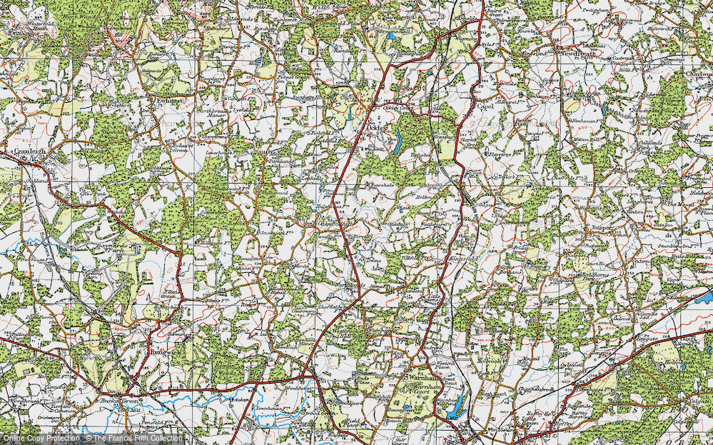 Old Map of Historic Map covering Birches Wood in 1920