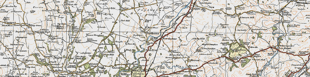 Old map of Paythorne in 1924