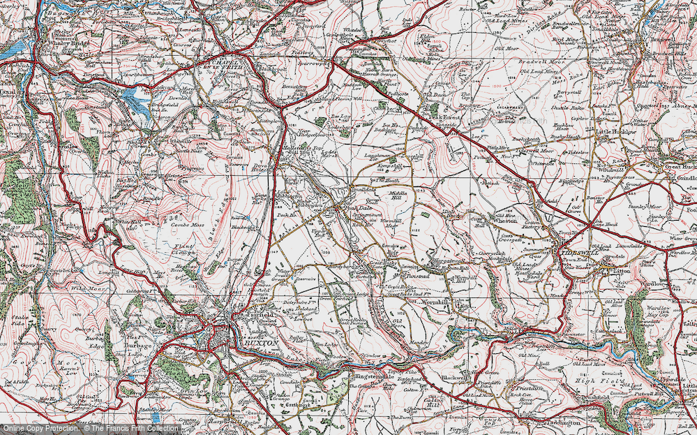 Old Map of Peak Dale, 1923 in 1923