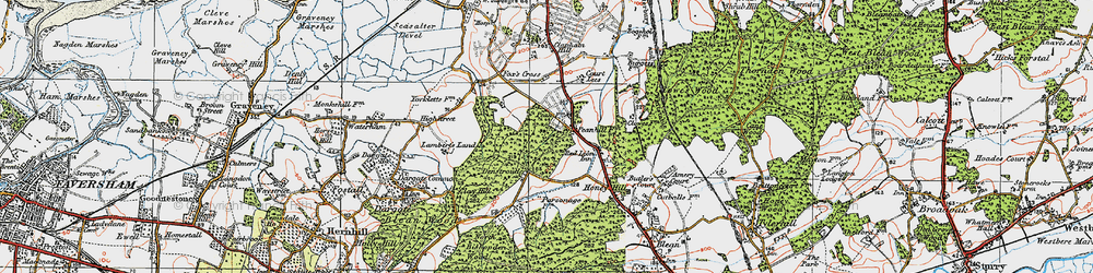 Old map of Pean Hill in 1920