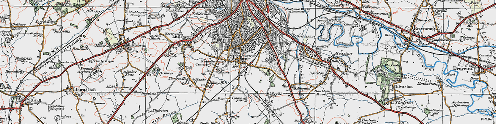 Old map of Pear Tree in 1921