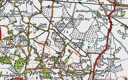 Old map of Pearson's Green in 1920