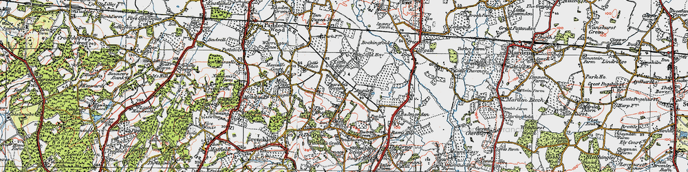 Old map of Pearson's Green in 1920