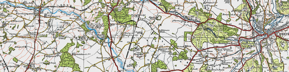 Old map of Peartree in 1920