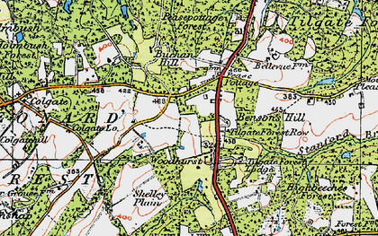 Old map of Pease Pottage in 1920