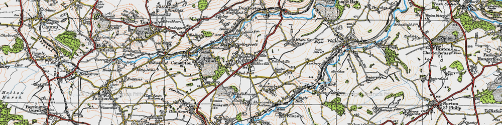 Old map of Peasedown St John in 1919