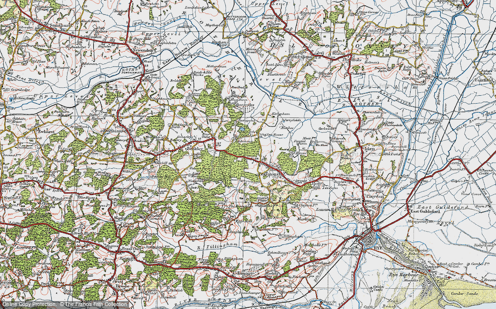 Old Map of Peasmarsh, 1921 in 1921