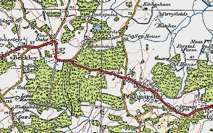 Old map of Peasmarsh in 1921