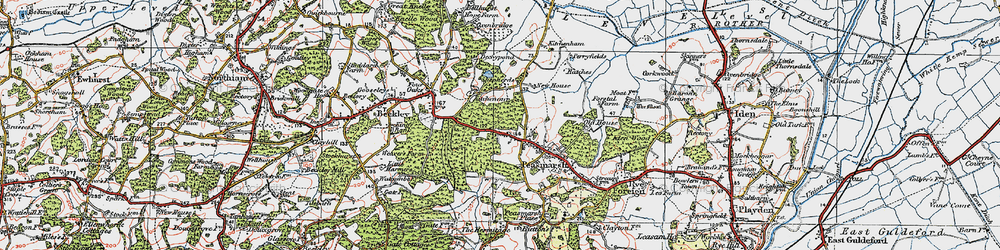 Old map of Peasmarsh in 1921