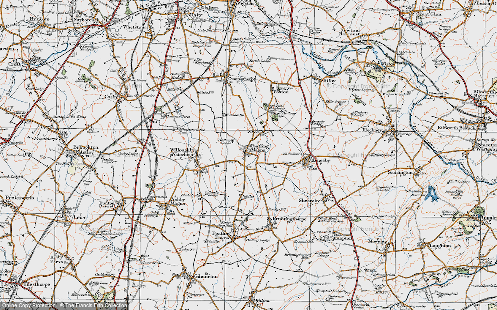 Old Map of Peatling Magna, 1920 in 1920