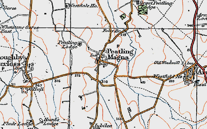 Old map of Peatling Magna in 1920
