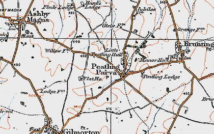 Old map of Peatling Parva in 1920