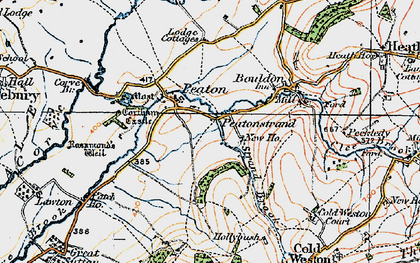 Old map of Peaton in 1921