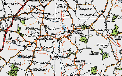 Old map of Pebmarsh in 1921