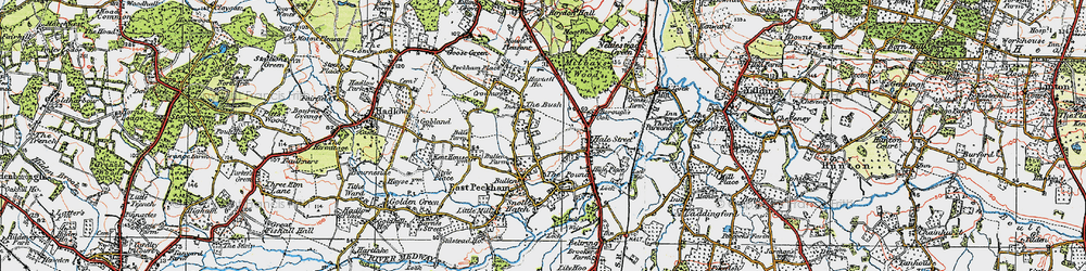Old map of Peckham Bush in 1920