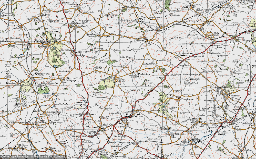 Old Map of Peckleton, 1921 in 1921