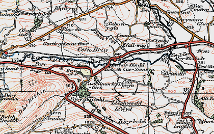 Old map of Pedair-ffordd in 1921