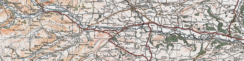 Old map of Pedair-ffordd in 1921