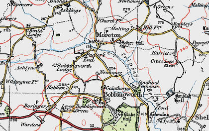 Old map of Bovinger Lodge in 1919