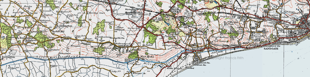 Old map of Pedlinge in 1920