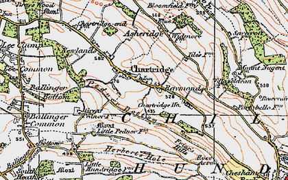 Old map of Pednor Bottom in 1920