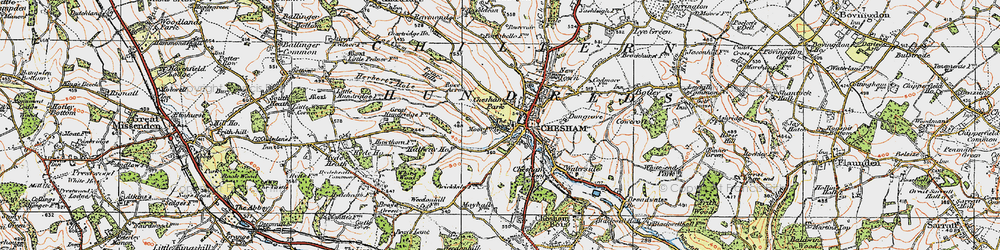 Old map of Pednormead End in 1920