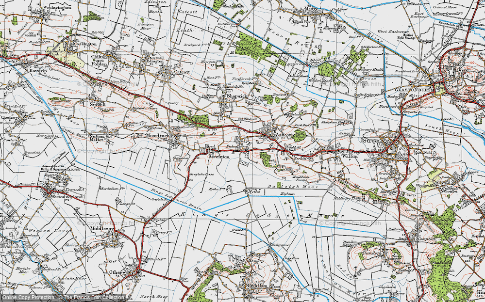 Old Map of Pedwell, 1919 in 1919