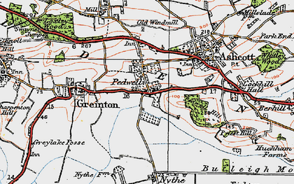 Old map of Pedwell in 1919