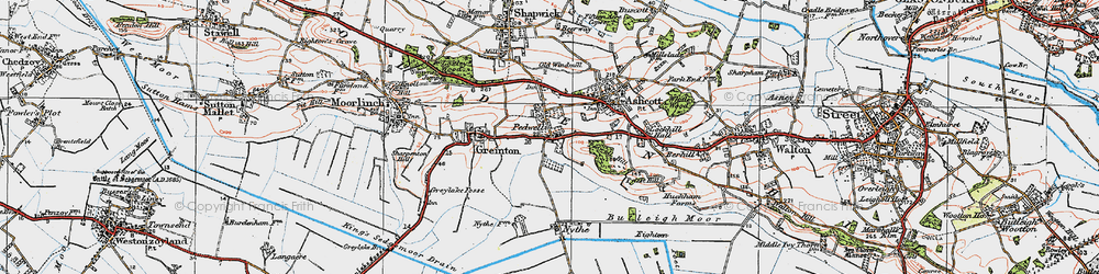 Old map of Pedwell in 1919