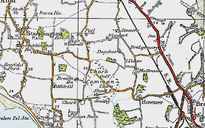 Old map of Peel Common in 1919