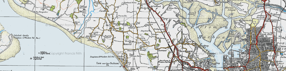 Old map of Peel Common in 1919