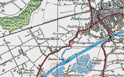 Old map of Peel Green in 1924