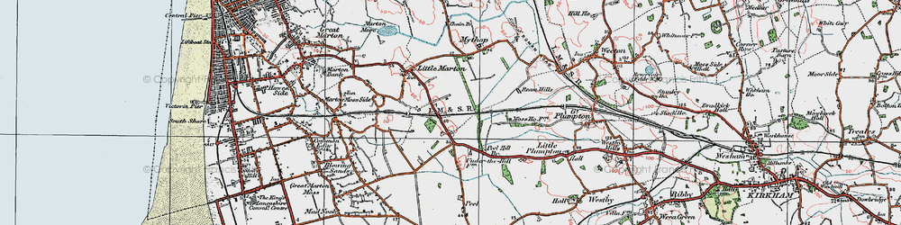 Old map of Peel Hill in 1924