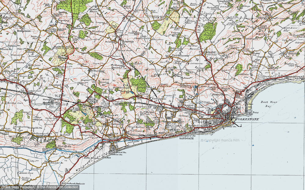 Old Map of Peene, 1920 in 1920