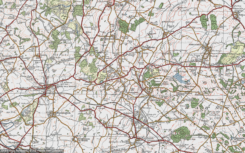 Old Map of Peggs Green, 1921 in 1921