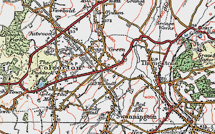 Old map of Peggs Green in 1921