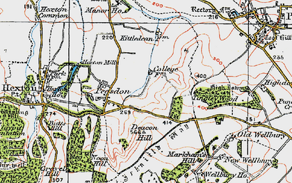 Old map of Pegsdon in 1919