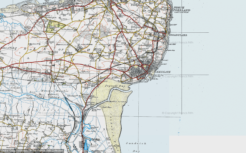 Old Map of Pegwell, 1920 in 1920