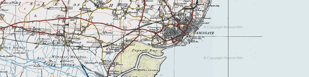 Old map of Pegwell in 1920