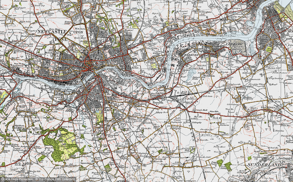 Old Map of Pelaw, 1925 in 1925