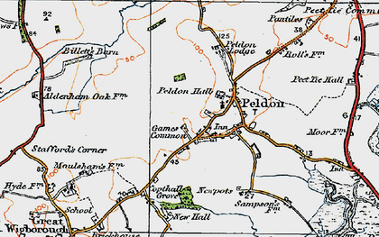 Old map of Peldon in 1921