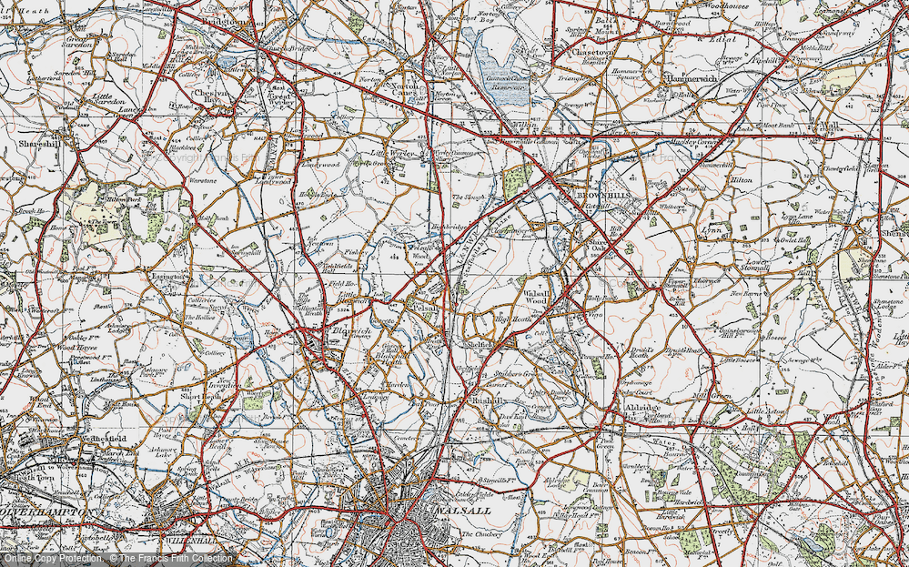Old Map of Pelsall, 1921 in 1921