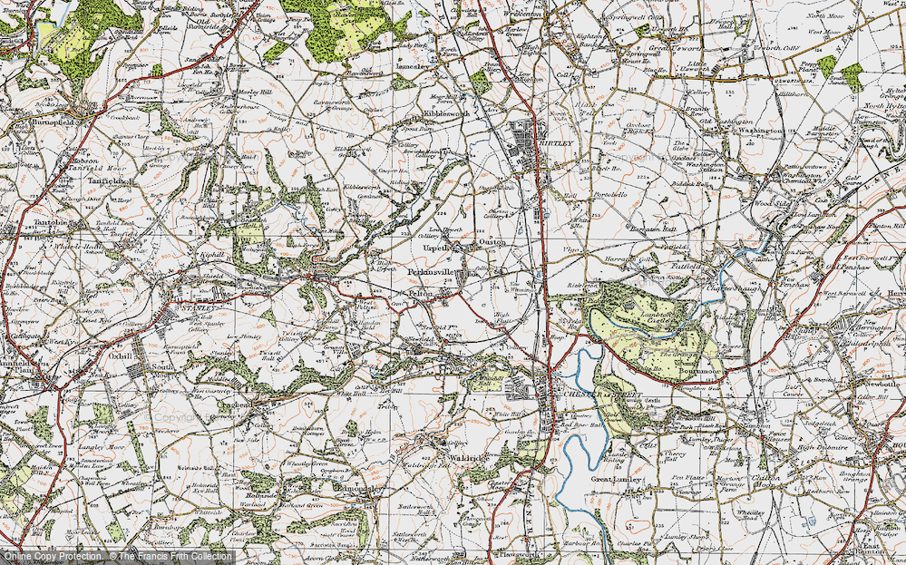 Old Map of Pelton, 1925 in 1925