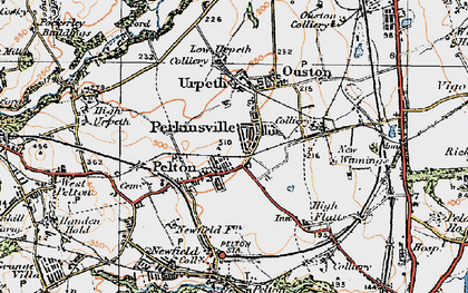Old map of Pelton in 1925
