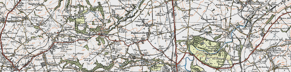 Old map of Pelton in 1925