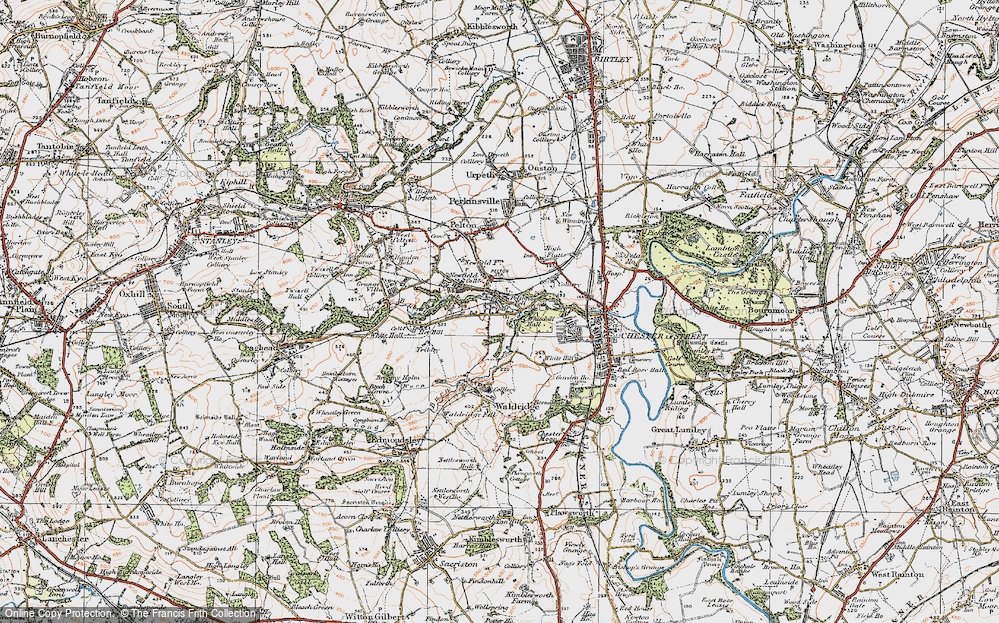 Old Map of Pelton Fell, 1925 in 1925