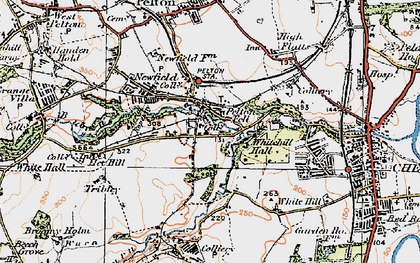Old map of Pelton Fell in 1925