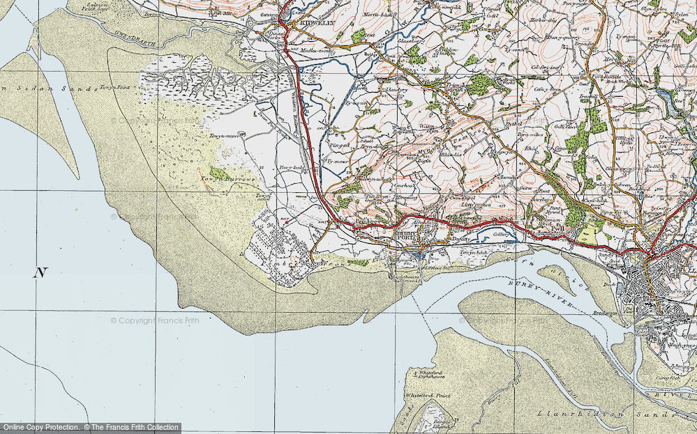 Old Map of Pembrey, 1923 in 1923