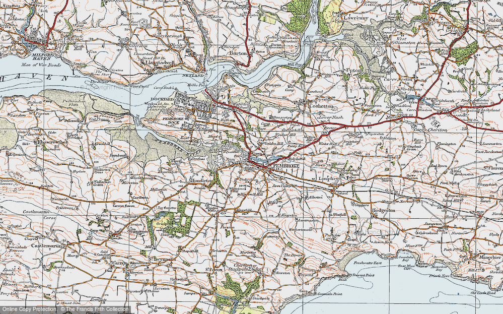 Old Map of Pembroke, 1922 in 1922