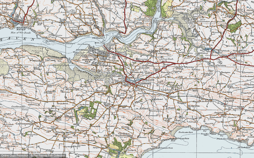 Historic Ordnance Survey Map Of Pembroke 1922   Pembroke 1922 Pop802751 Large 